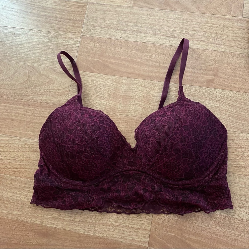 PINK Victoria's Secret Purple and Pink Lace Bralette